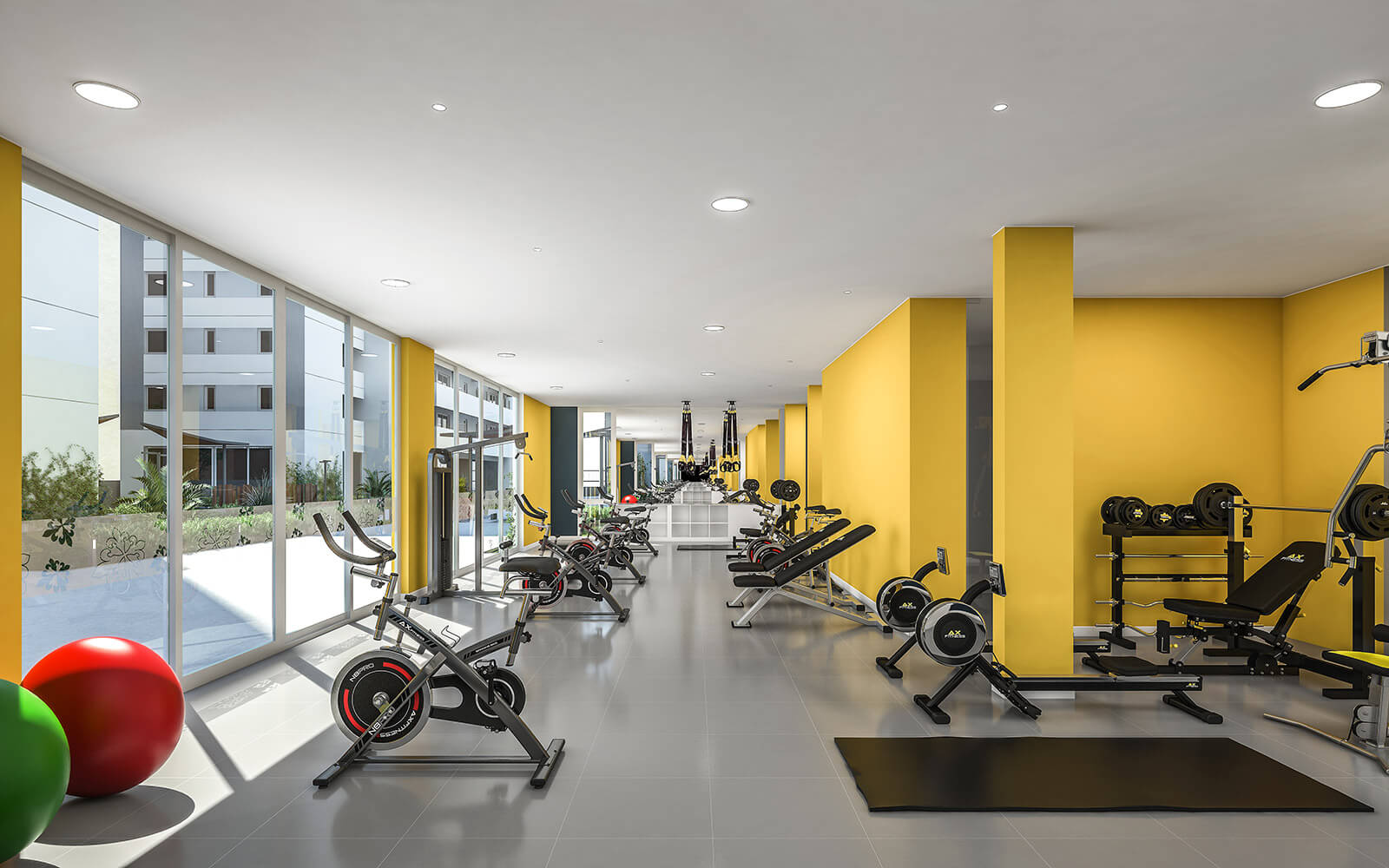 Gimnasio completamente equipado